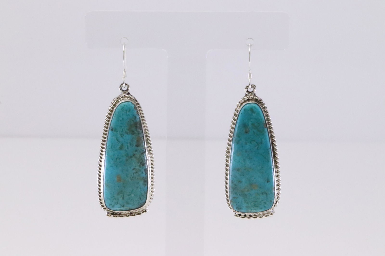 Native America Navajo Handmade Sterling Silver Turquoise Dangling Earring's By Sharon McCarthy. (1 of 4)