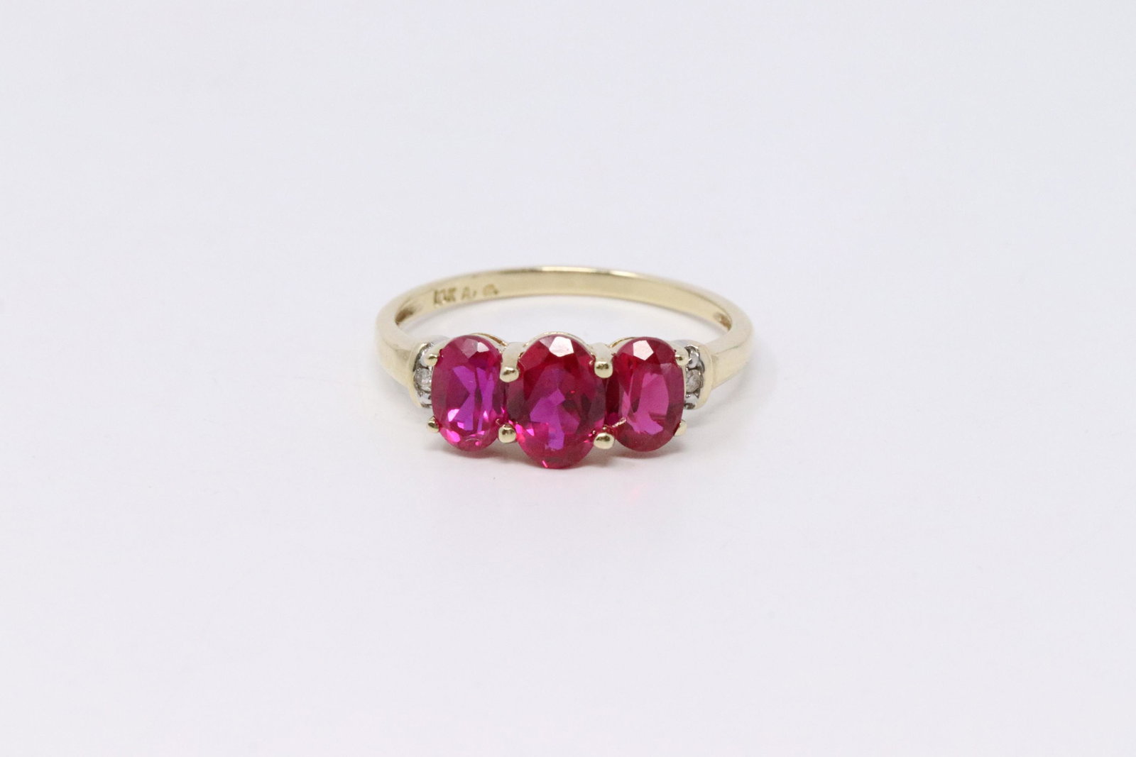 Ladies 10k yellow gold  Stimulant Ruby & Diamond Accent (1 of 4)