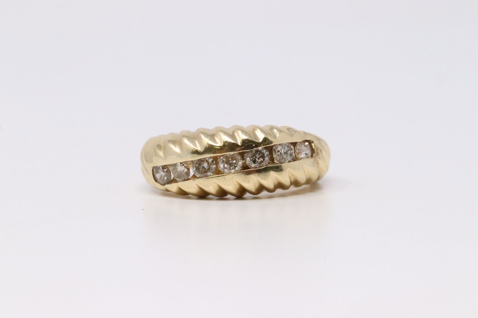 14Kt Yellow Gold Diamond Band Ring (1 of 4)