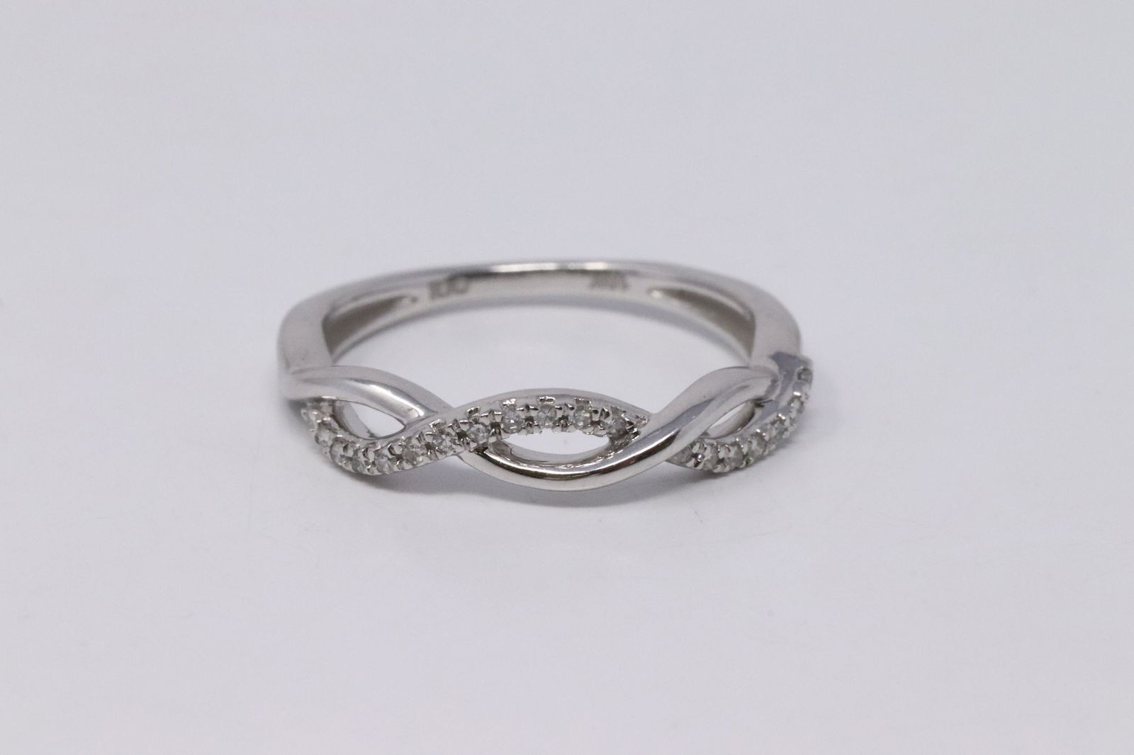 Ladies Swirl Diamond Band Ring (1 of 4)