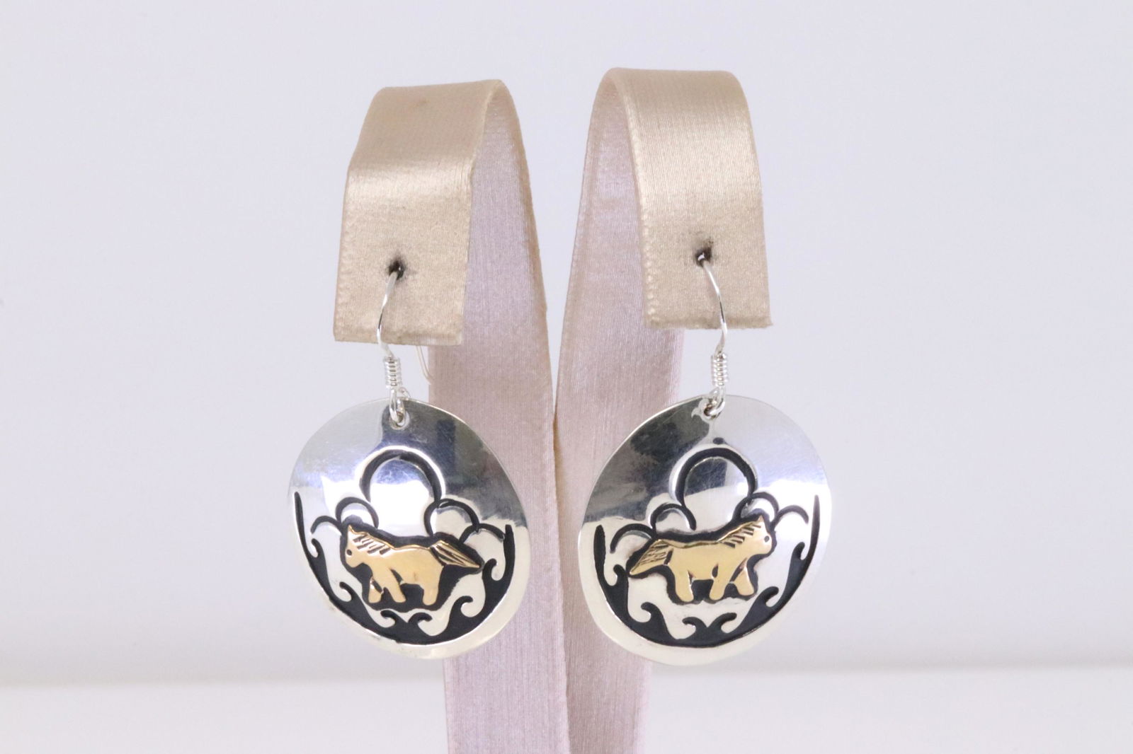 Native America Navajo Handmade Sterling Silver Dangling Earring's By T&R. (1 of 4)