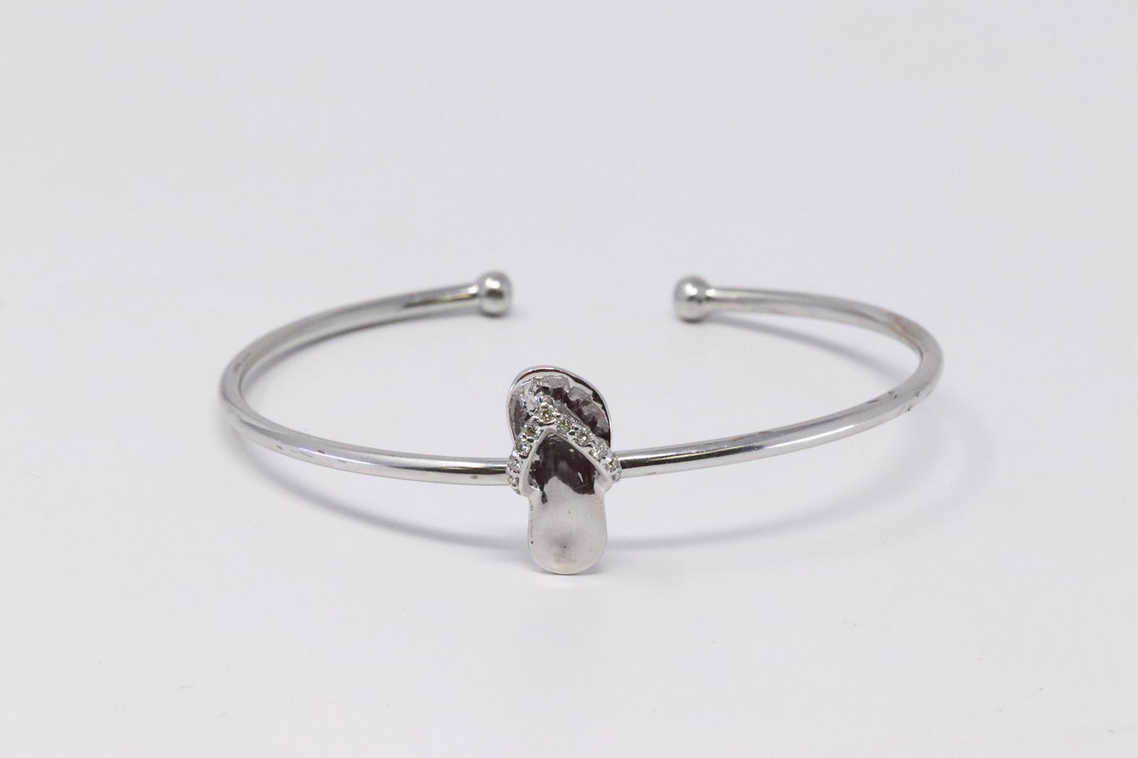 Ladies 14K White Gold Diamond Cuff Bracelet (1 of 4)