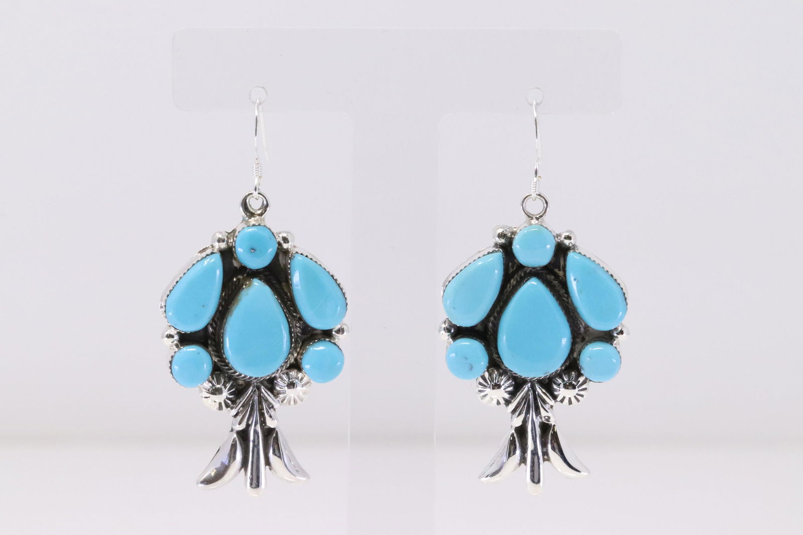 Native America Handmade Navajo Sterling Silver Turquoise Dangling Earring's By Boby Platero. (1 of 4)