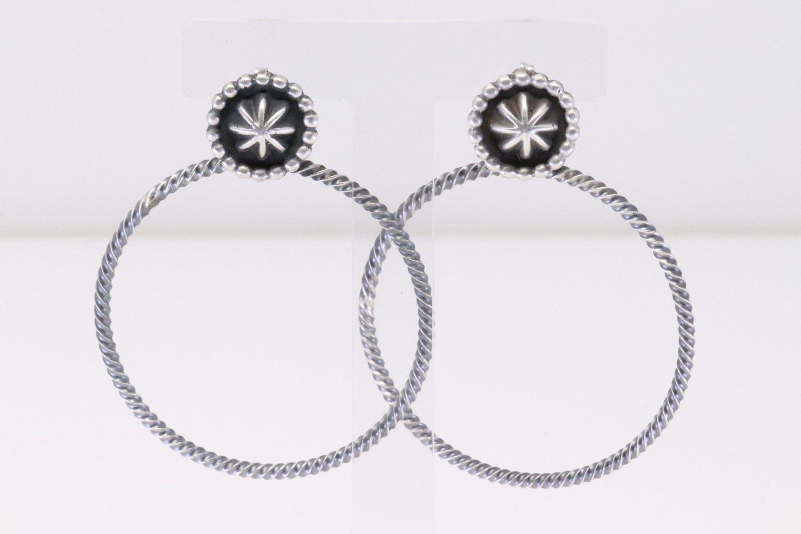 Native America Navajo Handmade Sterling Silver Solid post / Dangling Earring's By Verley Betone. (1 of 4)