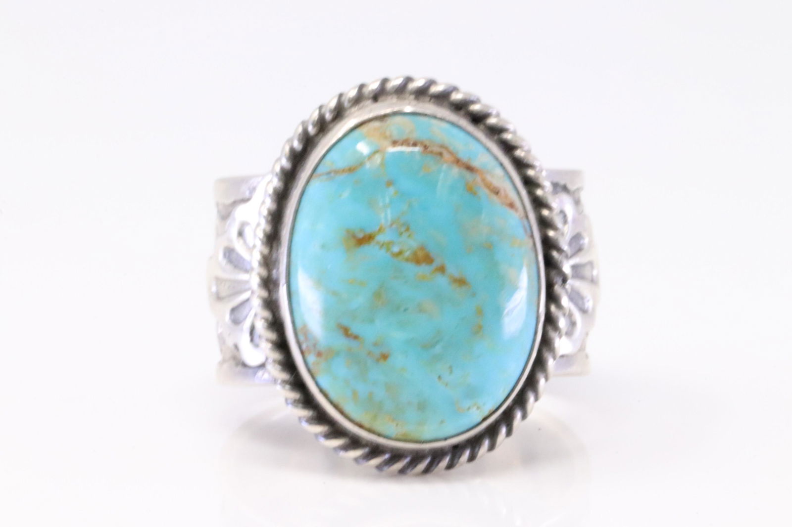 Native American Navajo Handmade Sterling Silver Turquoise Ring Cuff By Sunshine Reeves. (1 of 4)