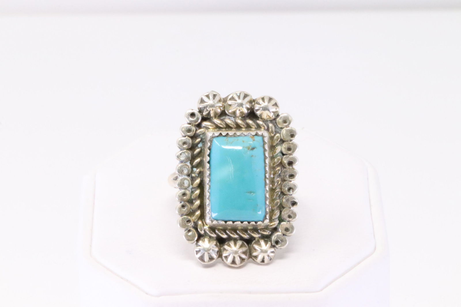 Native America Navajo Handmade Sterling Silver Turquoise Ring By M. (1 of 4)