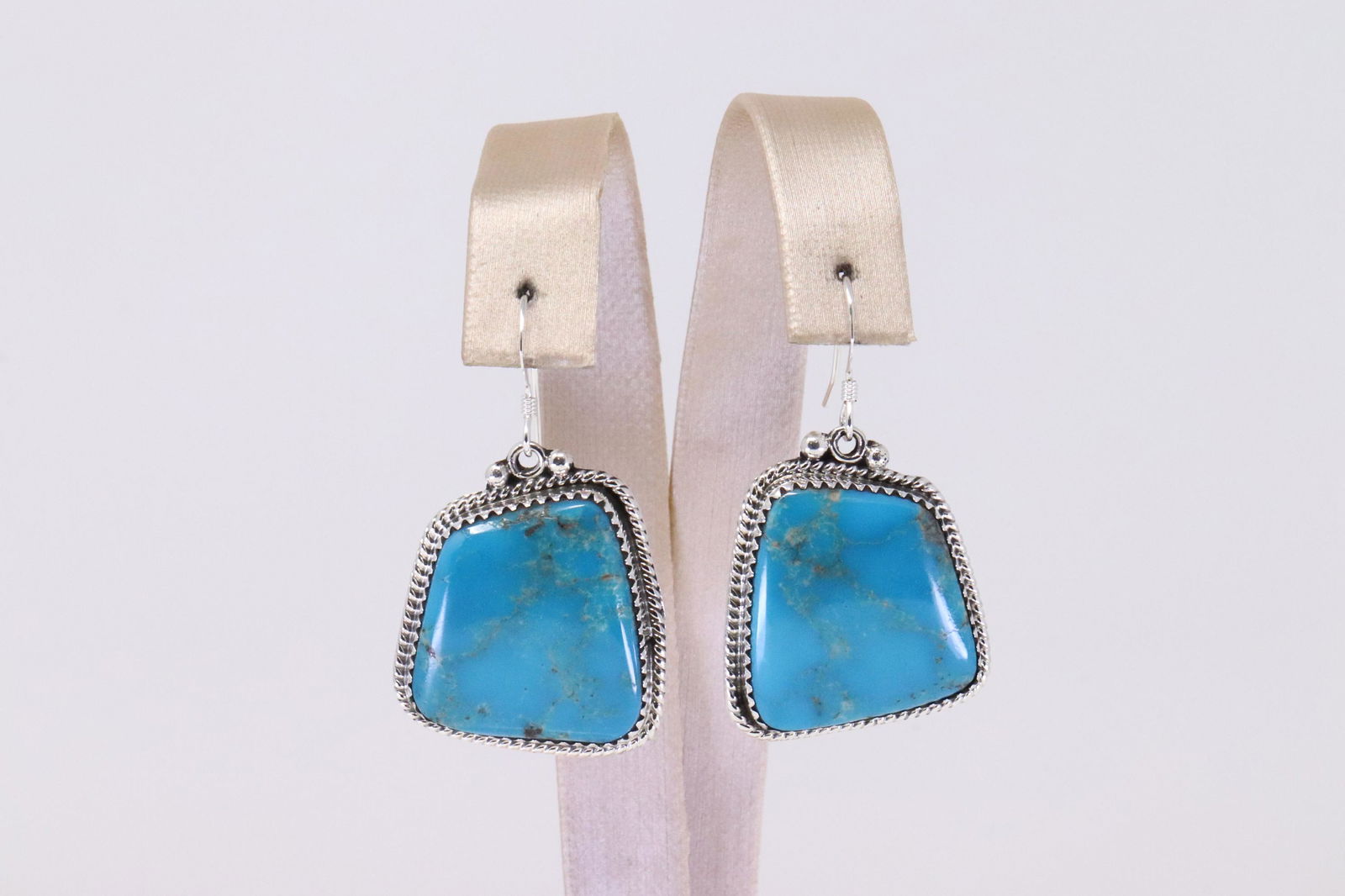 Native America Handmade Navajo Sterling Silver Turquoise Dangling Earring's By Sharon McCarthy. (1 of 4)