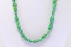 Native America Navajo Handmade Sterling Silver Gaspeite Stone Necklace.