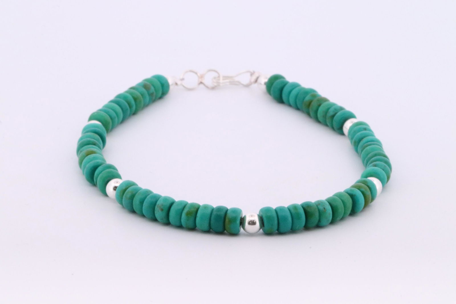 Native American Navajo Handmade Sterling Silver Turquoise / Beaded Bracelet. (1 of 4)