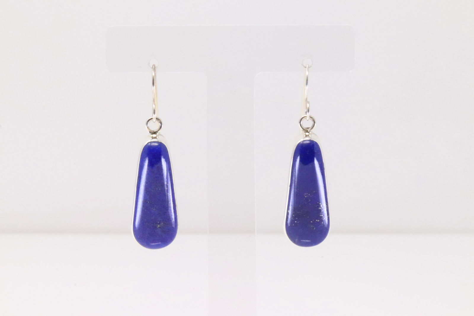 Native America Navajo Handmade Sterling Silver Lapis Dangling Earring's By S.L. (1 of 4)