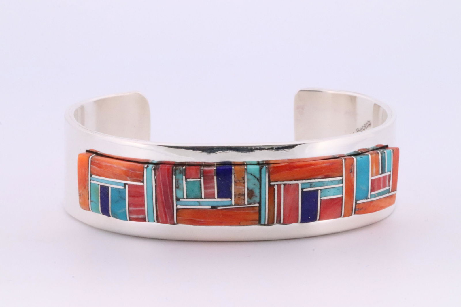 Native America Navajo Handmade Sterling Silver Multi-Color Stone Bracelet By Patricia Ed Becenti. (1 of 4)