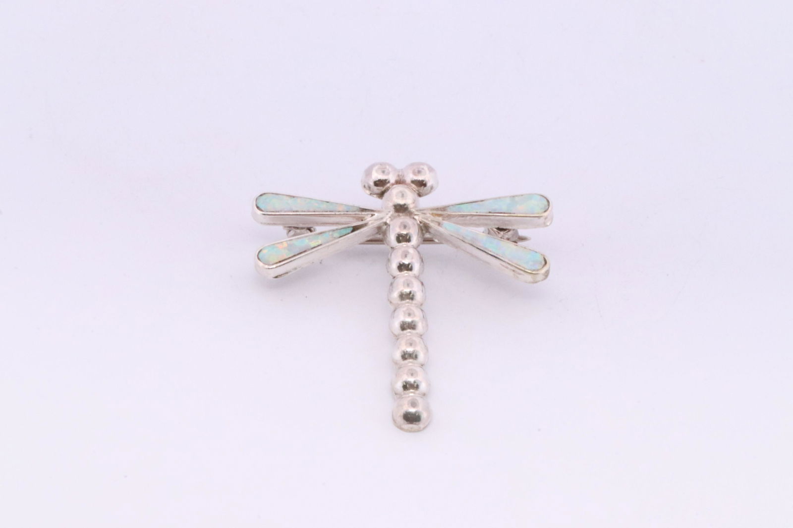 Native America Navajo Handmade Sterling Silver White Opal Butterfly Pin / Pendant By E.E. (1 of 3)