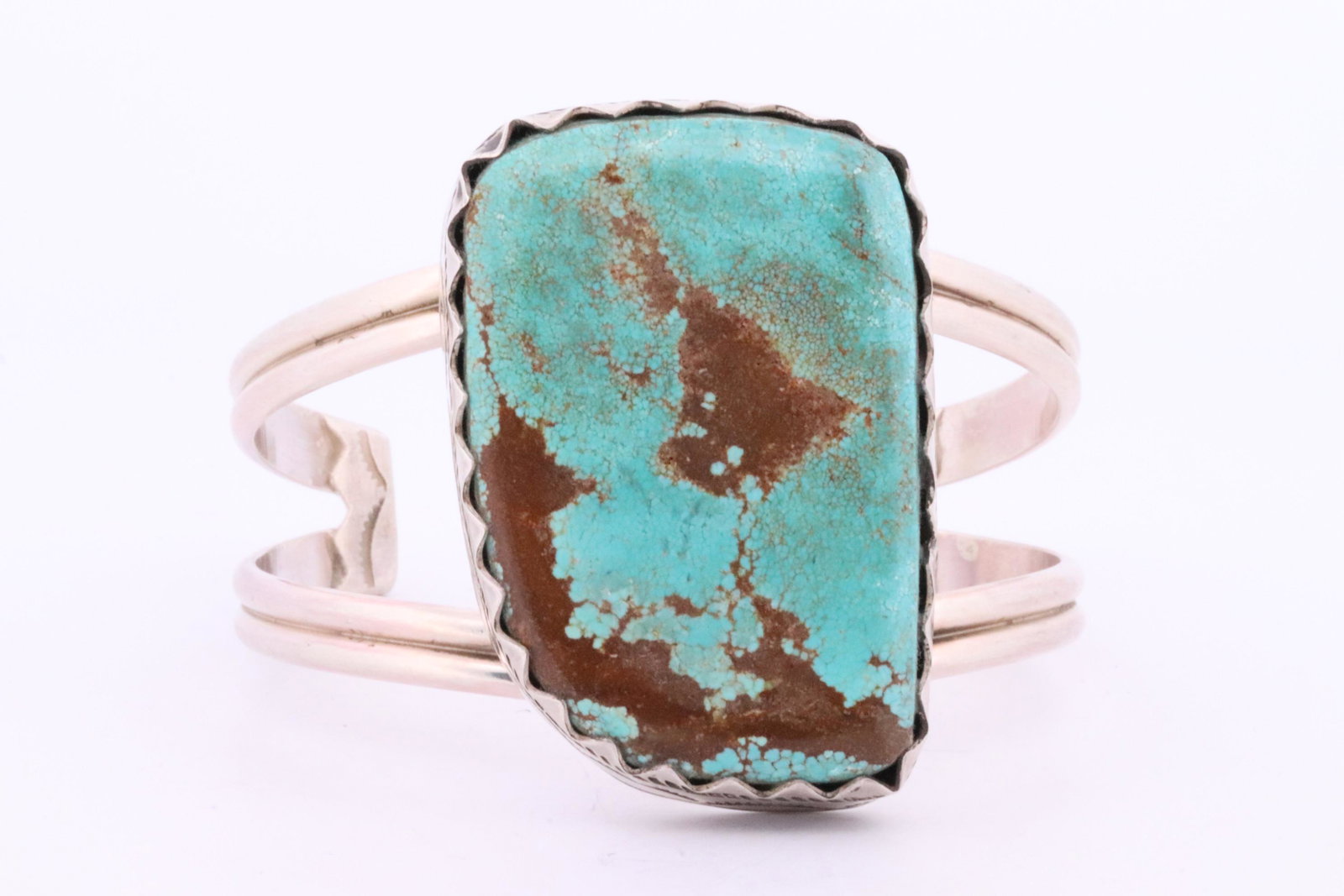 Native American Navajo Handmade Sterling Silver Turquoise Bracelet By Danny.Henio. (1 of 5)