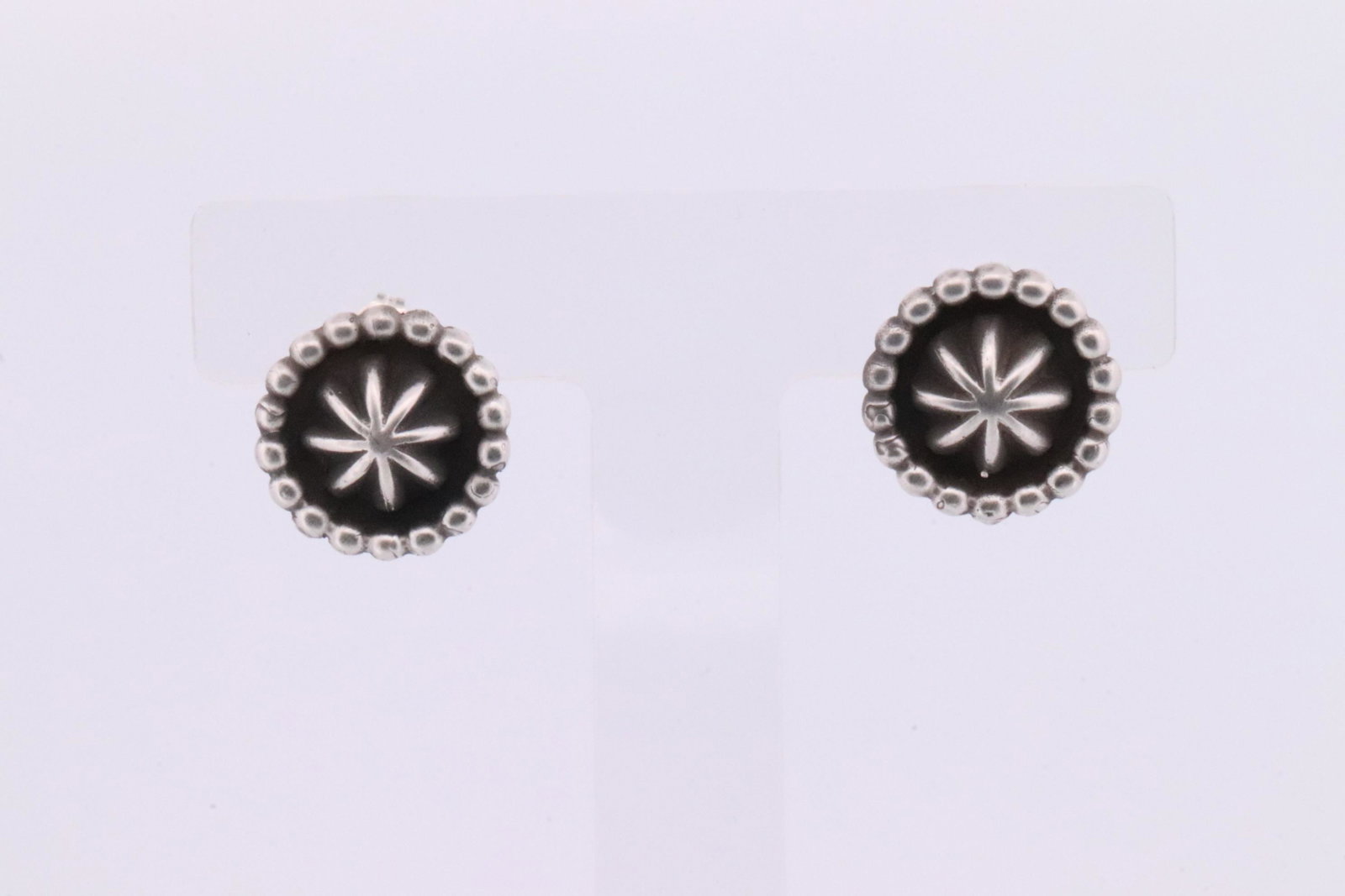 Native America Navajo Handmade Sterling Silver Star Post Earring's By Etta Larry. (1 of 4)