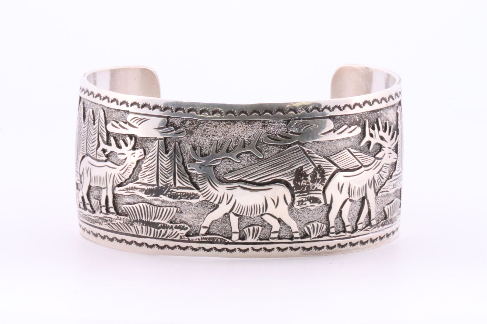 Native America Navajo Handmade Sterling Silver Bracelet Cuff By June Delgarito. (1 of 4)