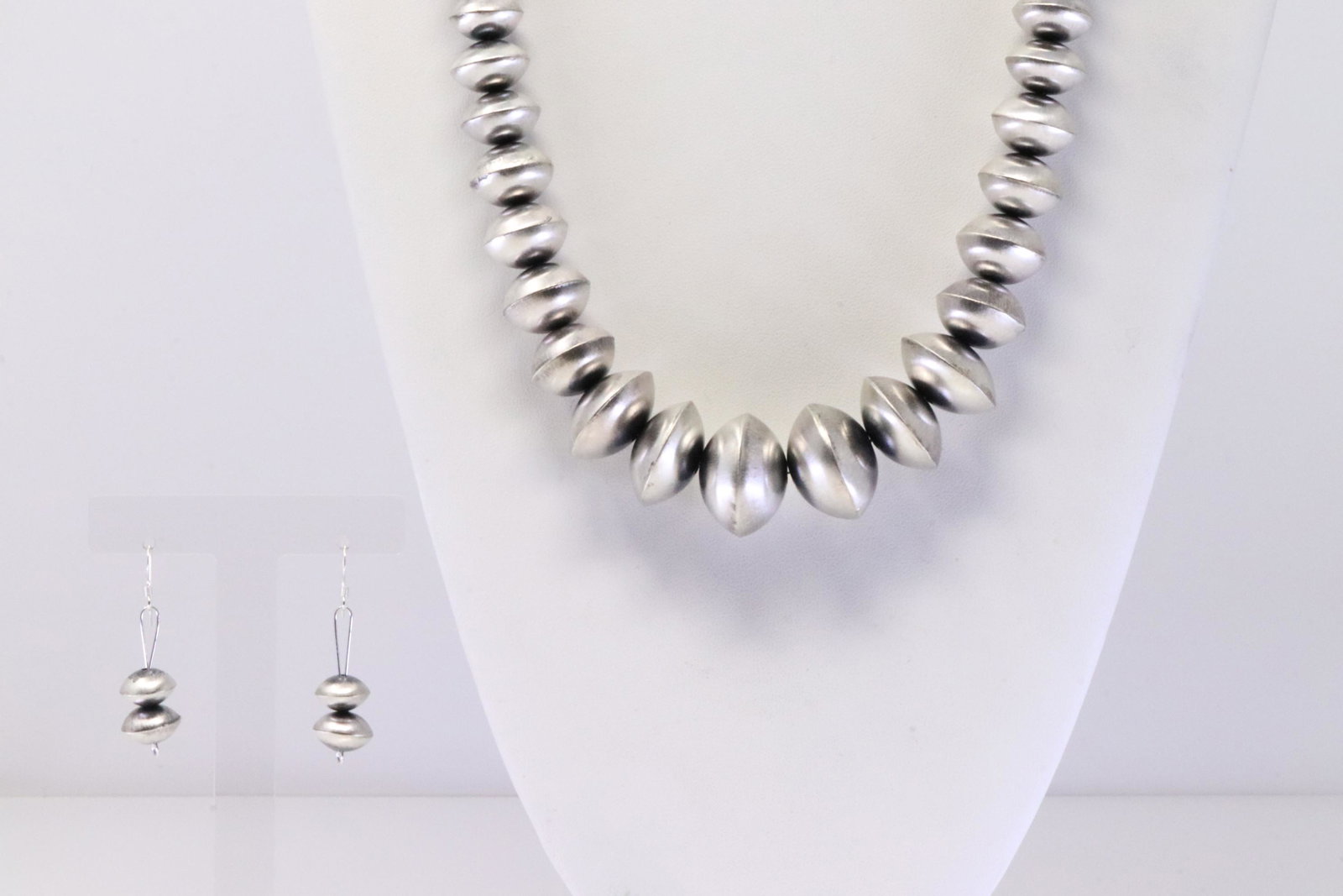 Sterling Silver Pearl Beaded Necklace & Earring's Set By S.N. (1 of 5)