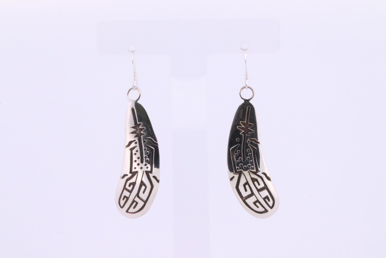 Native American Navajo Sterling Silver Overlay Feather Dangling Earring's By Sonny Gene Jr.: This is a Native American Navajo Sterling Silver Overlay Feather Dangling Earring's By Sonny Gene Jr.