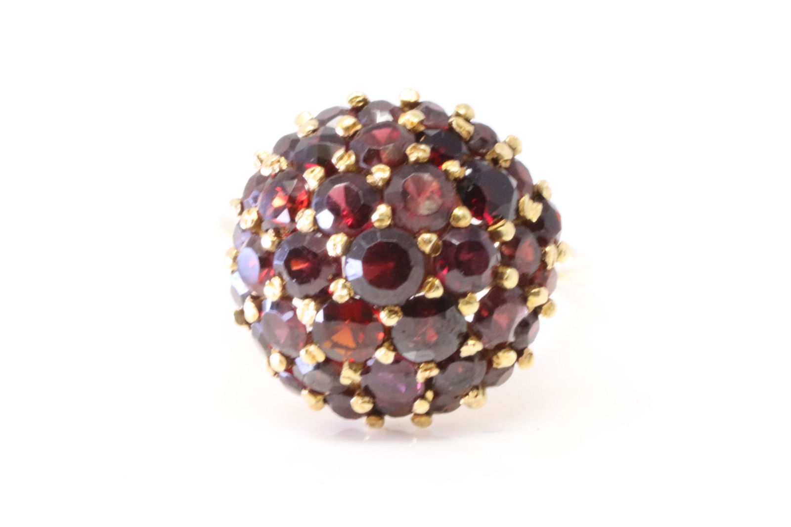 Antique Garnet Cluster Ring 14Kt. (1 of 4)