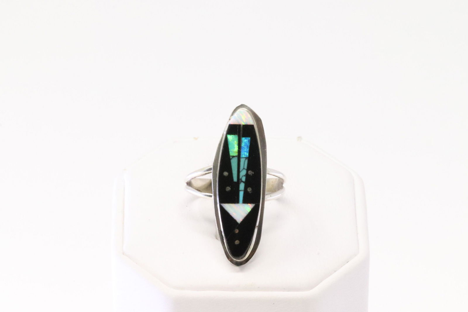 Native America Navajo Sterling Silver Night Sky Ring By G. (1 of 4)