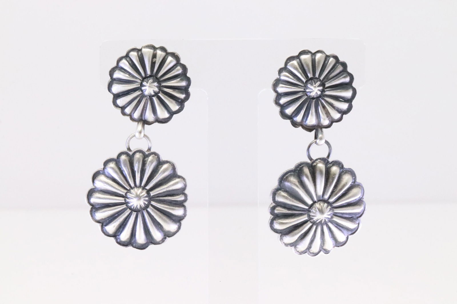 Native America Navajo Sterling Silver Post / Dangling Earring's By Eugene Charley. (1 of 4)