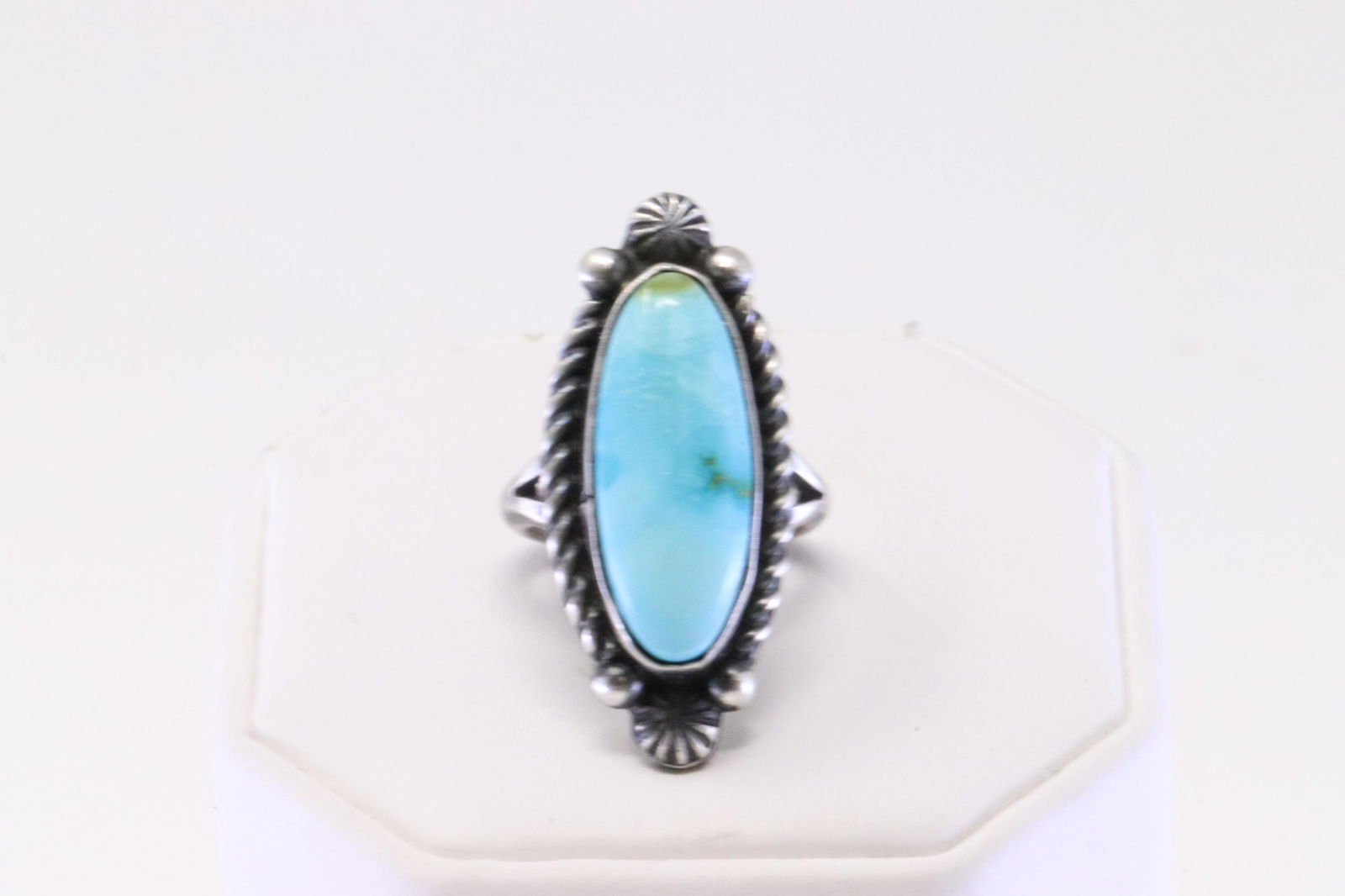 Native America Navajo Sterling Silver Turquoise Ring By Robert Shakey. (1 of 4)