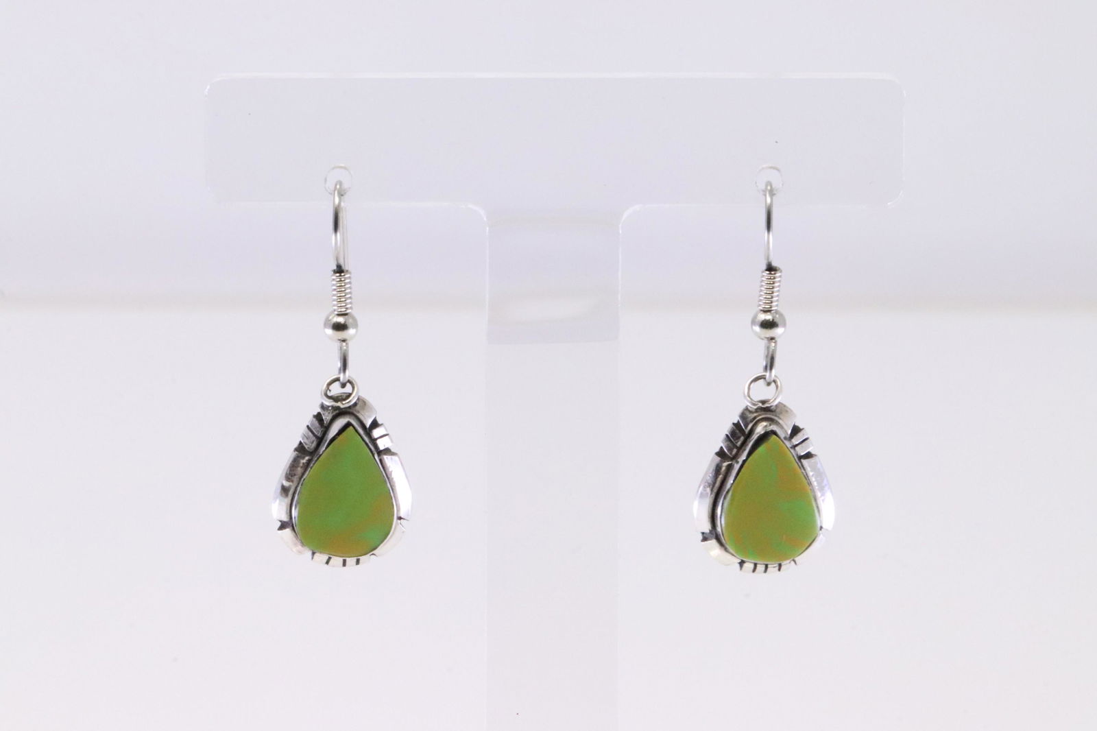 Native American Navajo Sterling Silver Gaspite Dangling Earring's By C. (1 of 4)