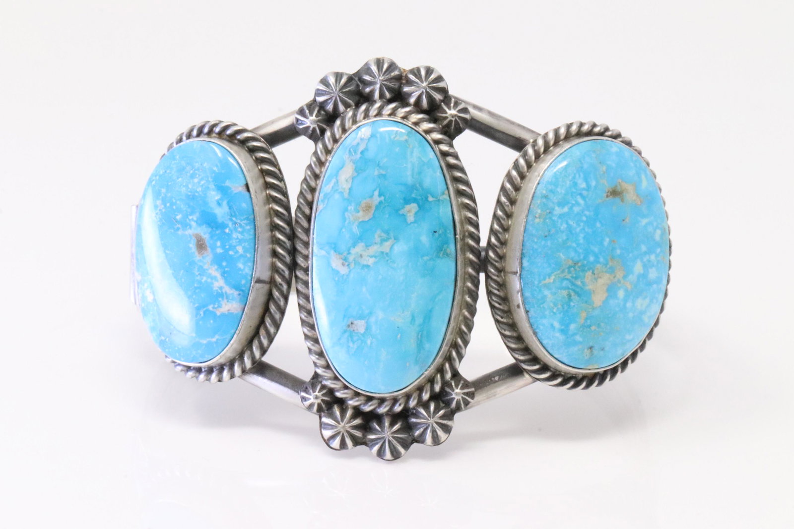 Native America Navajo Sterling Silver Turquoise Bracelet Cuff By Ray Delgarito. (1 of 4)
