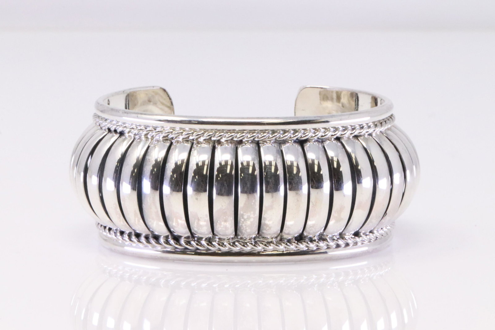 Native America Navajo Sterling Silver Bracelet Cuff By Manuel Johnson. (1 of 4)