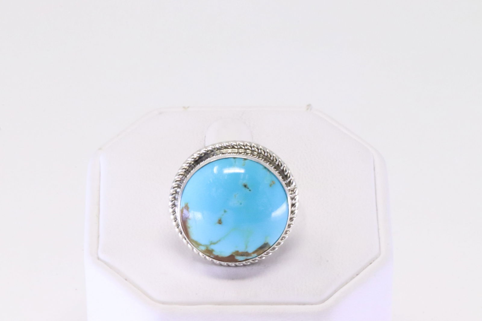 Native America Navajo Sterling Silver Turquoise Ring By H.S. (1 of 4)