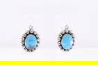 Native American Navajo Sterling Silver Turquoise Dangling Earring's By Sheena Jack.