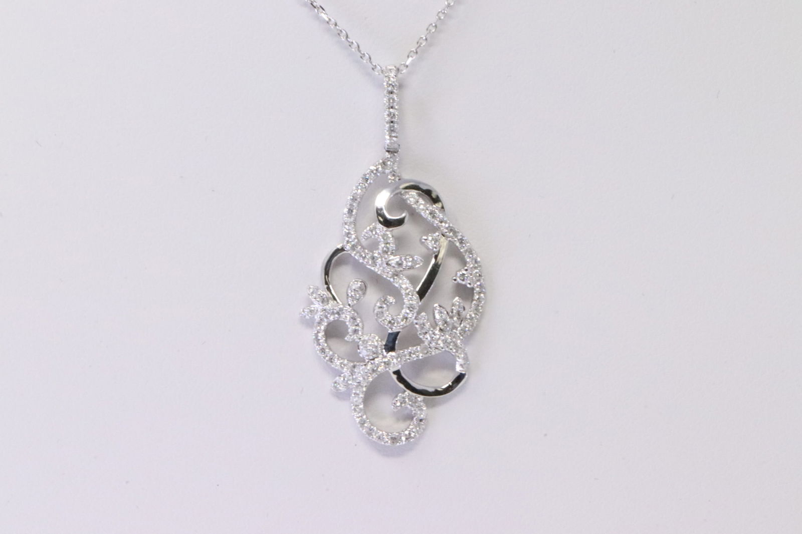14KTWhite Gold Diamond Pendant (1 of 3)