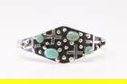 Native America Navajo Sterling Silver Turquoise Cross Bracelet Cuff By Gregg Yazzie.