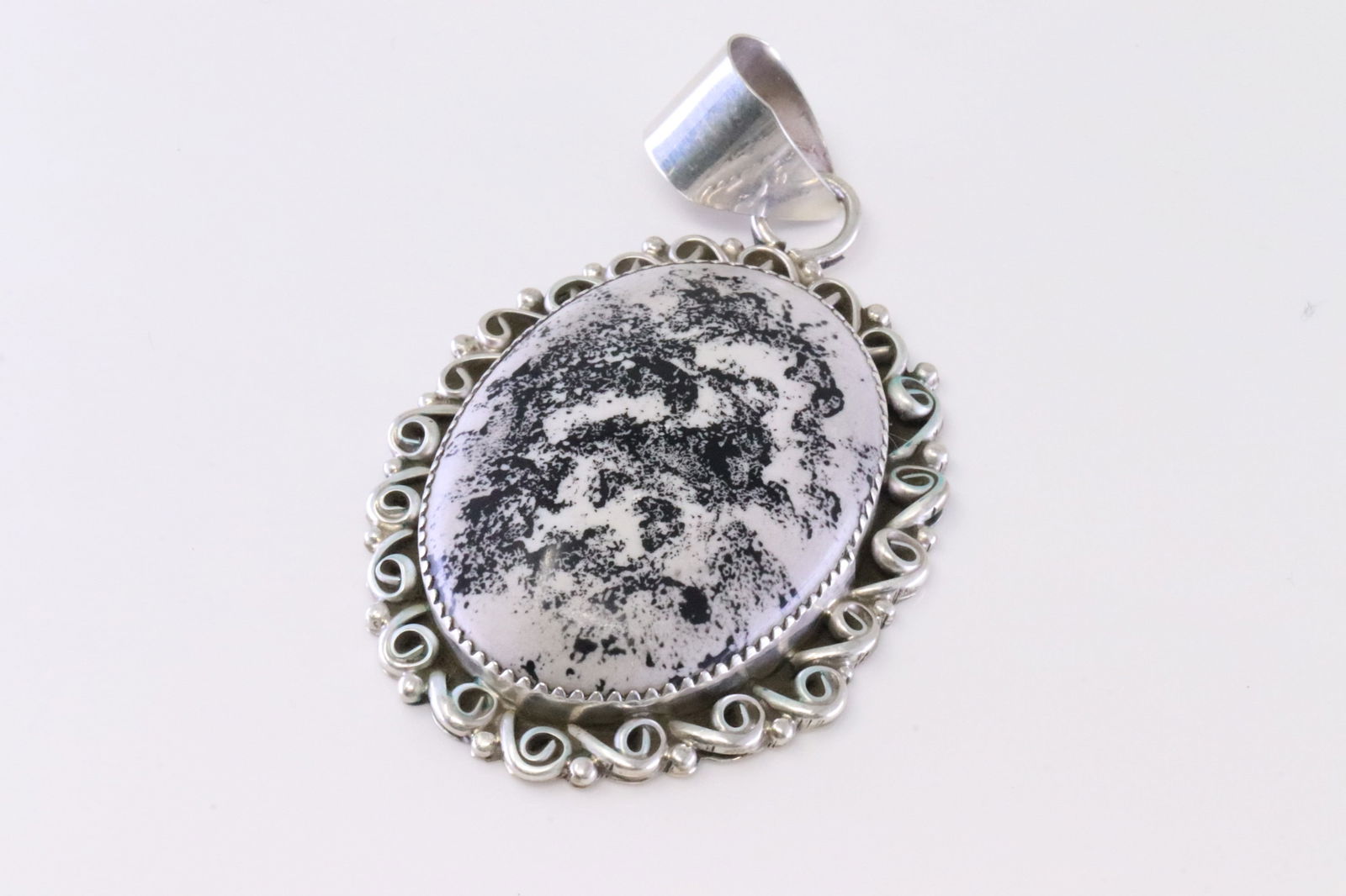 Native America Navajo Sterling Silver White Buffalo Pendant By S. (1 of 3)