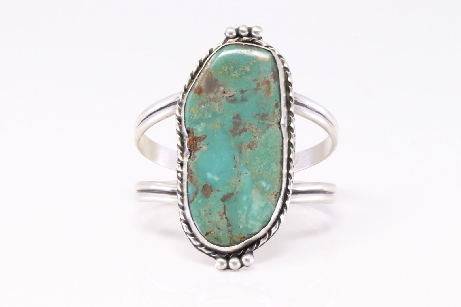 Native America Navajo Sterling Silver Turquoise Bracelet Cuff By R.S. (1 of 4)