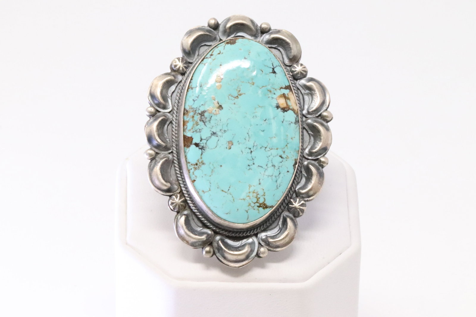 Native America Navajo Sterling Silver Turquoise Ring. M.E.G. (1 of 4)
