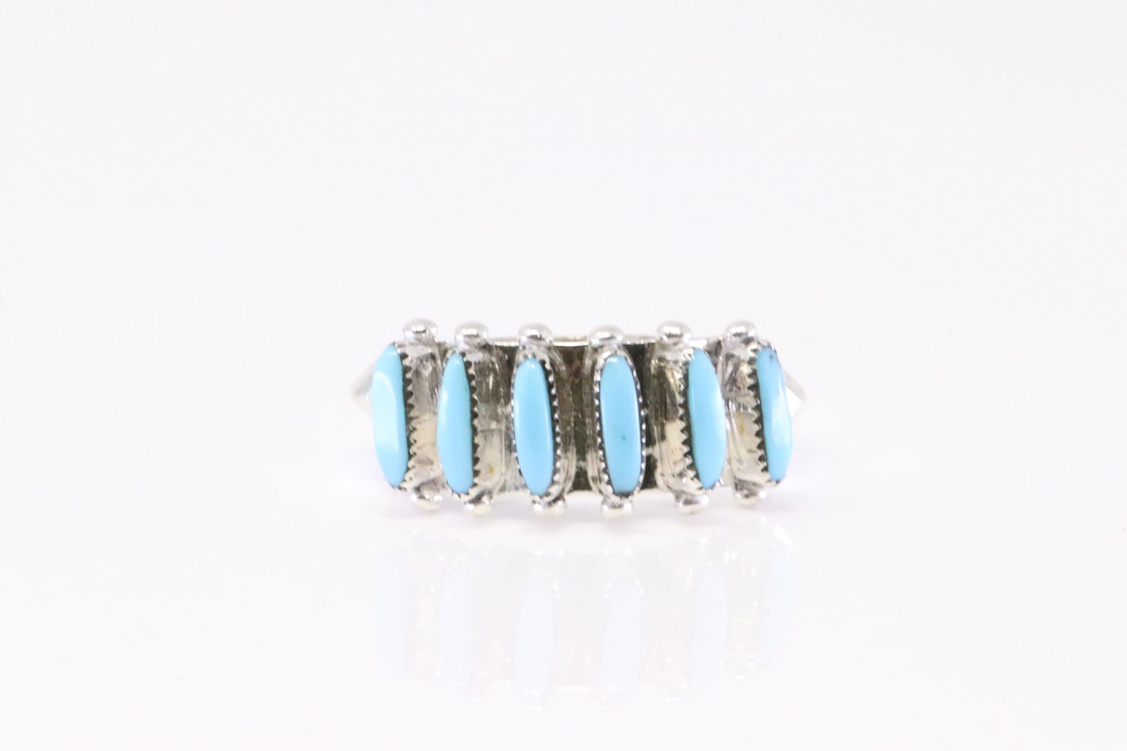 Native America Zuni Sterling Silver Turquoise Ring By Paloma. (1 of 4)