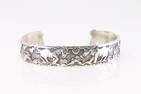 Native America Navajo Sterling Silver Storyteller Horse Bracelet By B.