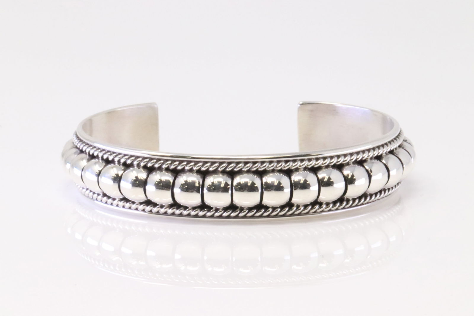 Native America Navajo Sterling Silver Bracelet Cuff By Thomas Charley. (1 of 4)