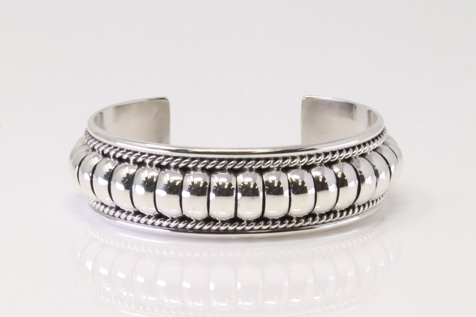 Native America Navajo Sterling Silver Bracelet Cuff By Thomas Charley. (1 of 4)