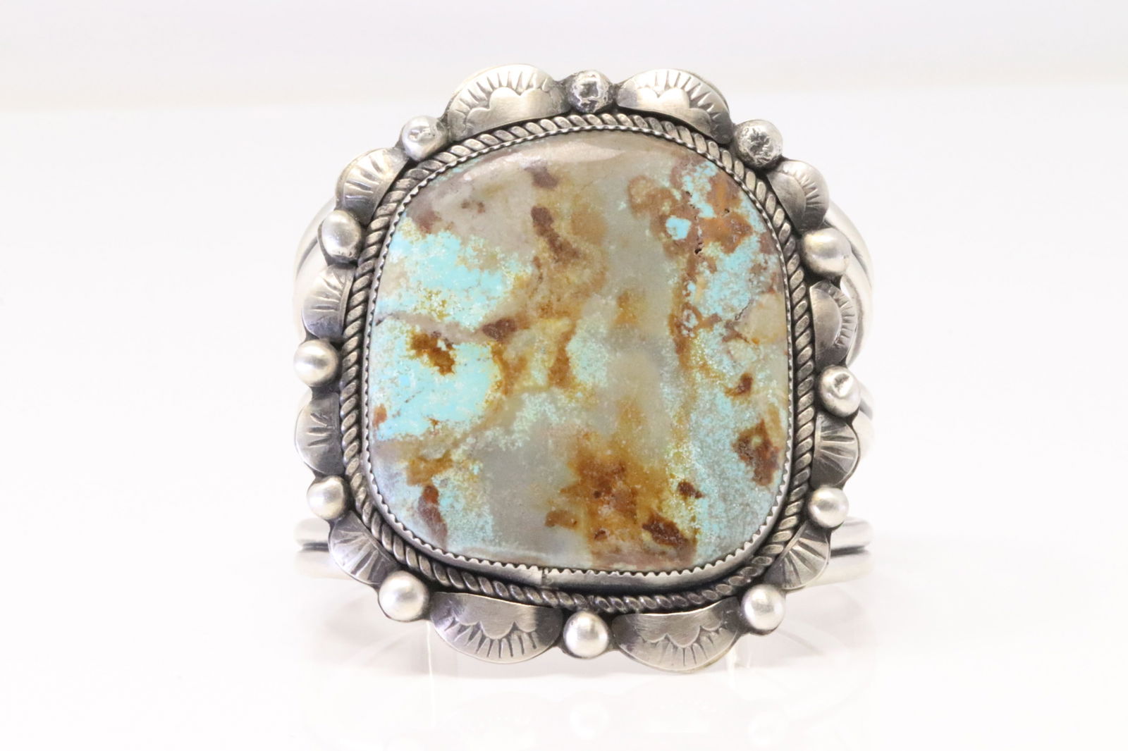 Native America Navajo Sterling Silver Turquoise Bracelet Cuff By Rena Shelly. (1 of 4)