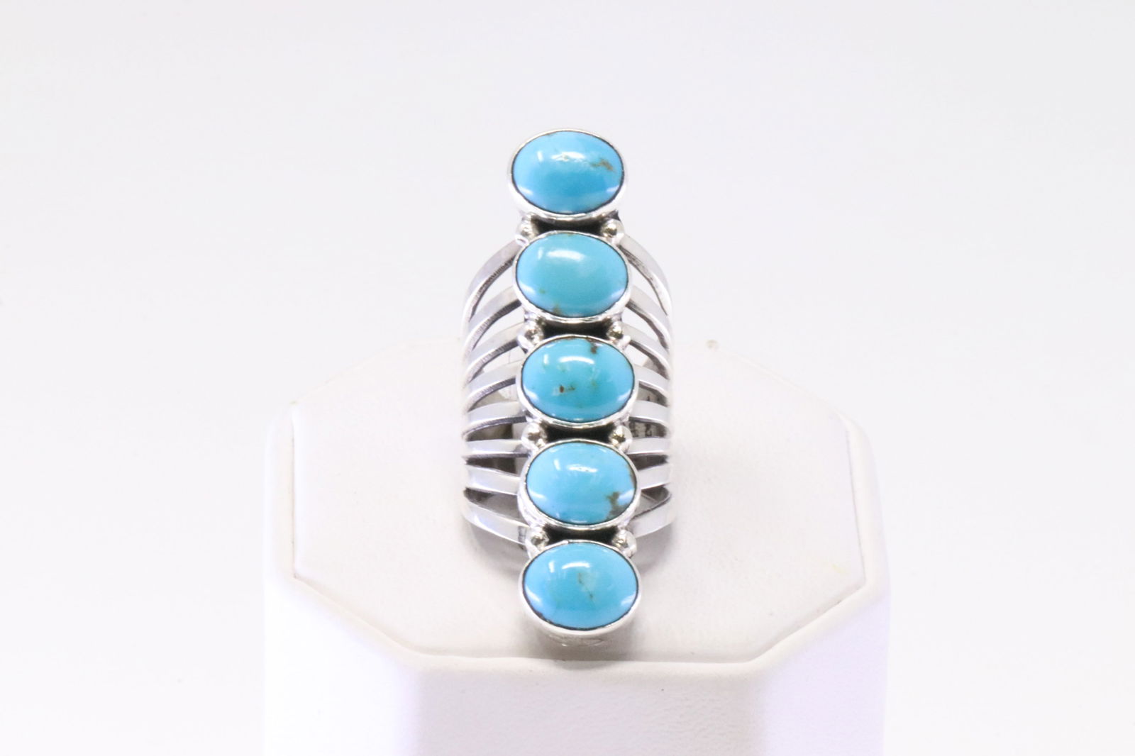 Native American Navajo Sterling Silver Turquoise Ring By Thomas Yazzie. (1 of 4)