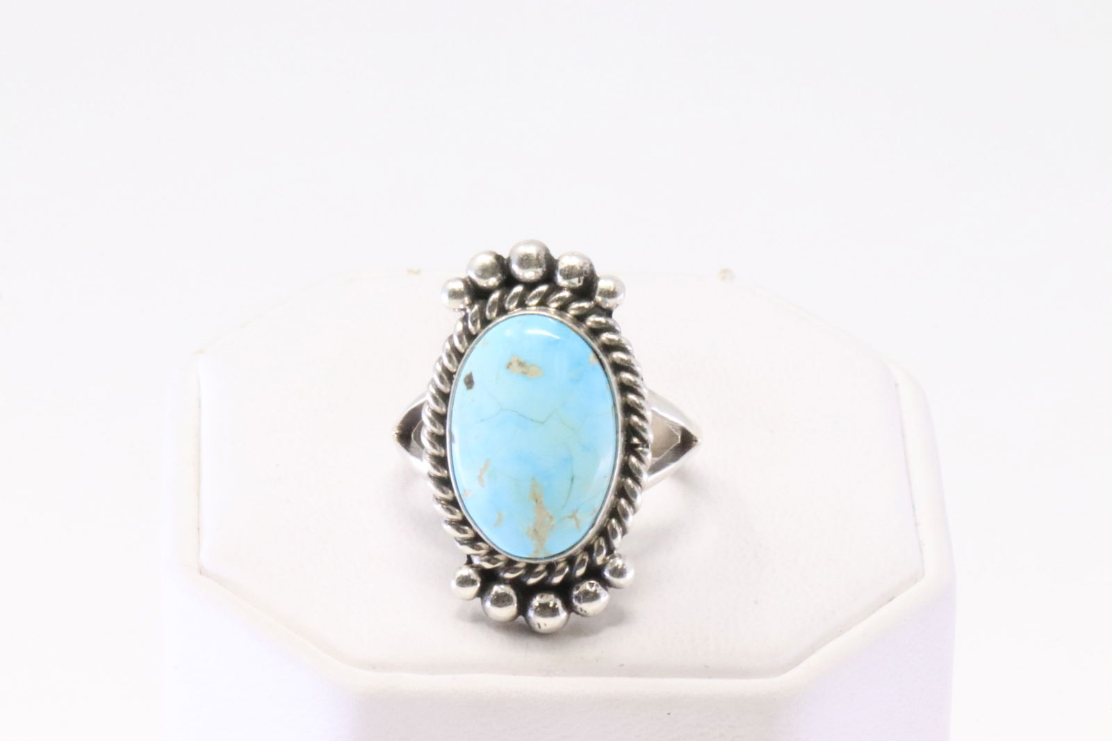 Native America Navajo Sterling Silver Turquoise Ring By M.Spencer. (1 of 4)