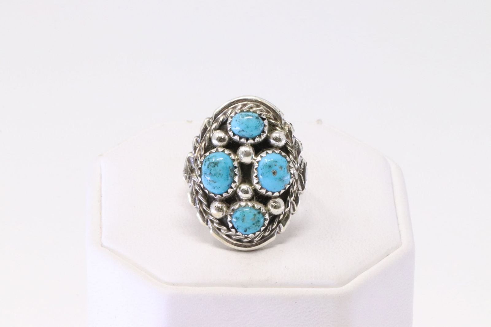 Native America Navajo Sterling Silver Turquoise Ring By M.Chee. (1 of 4)