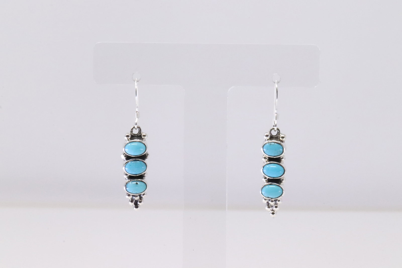 Native America Navajo Sterling Silver Turquoise Dangling Earring's By Gary Shorty.: This is a Native America Navajo Sterling Silver Turquoise Dangling Earring's By Gary Shorty.