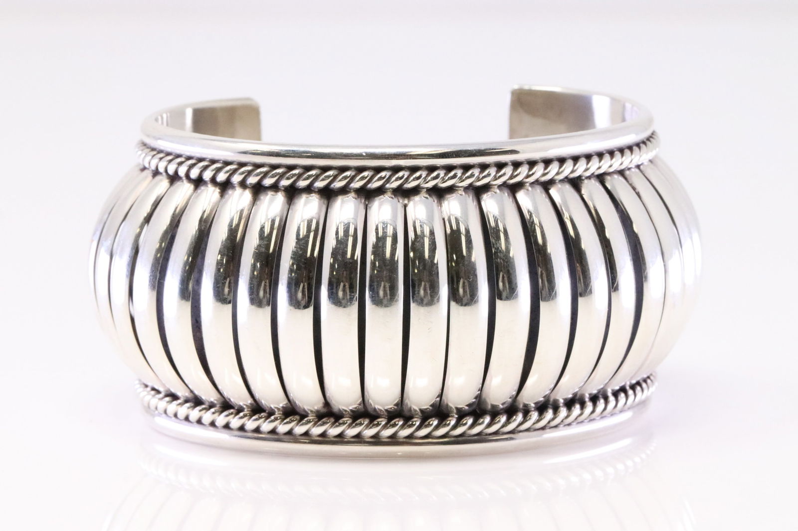 Native America Navajo Sterling Silver Bracelet Cuff By Thomas Charley. (1 of 4)