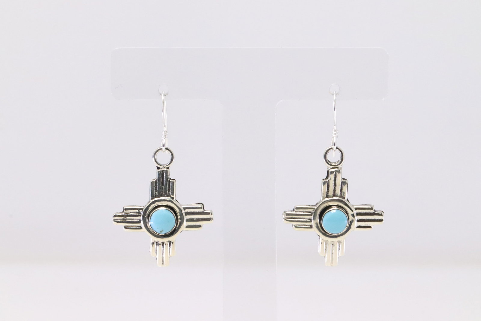 Native American Navajo Sterling Silver Turquoise Dangling Earring's By Franklin Johnson.: This is a Native American Navajo Sterling Silver Turquoise Dangling Earring's By Franklin Johnson.