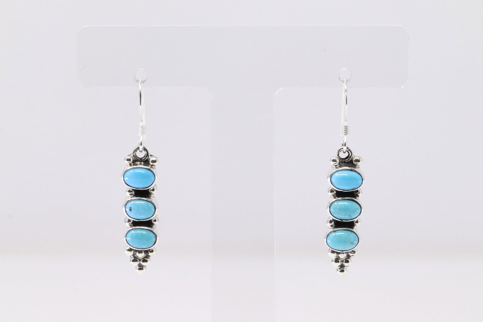 Native America Navajo Sterling Silver Turquoise Dangling Earring's By Gary Shorty.: This is a Native America Navajo Sterling Silver Turquoise Dangling Earring's By Gary Shorty.