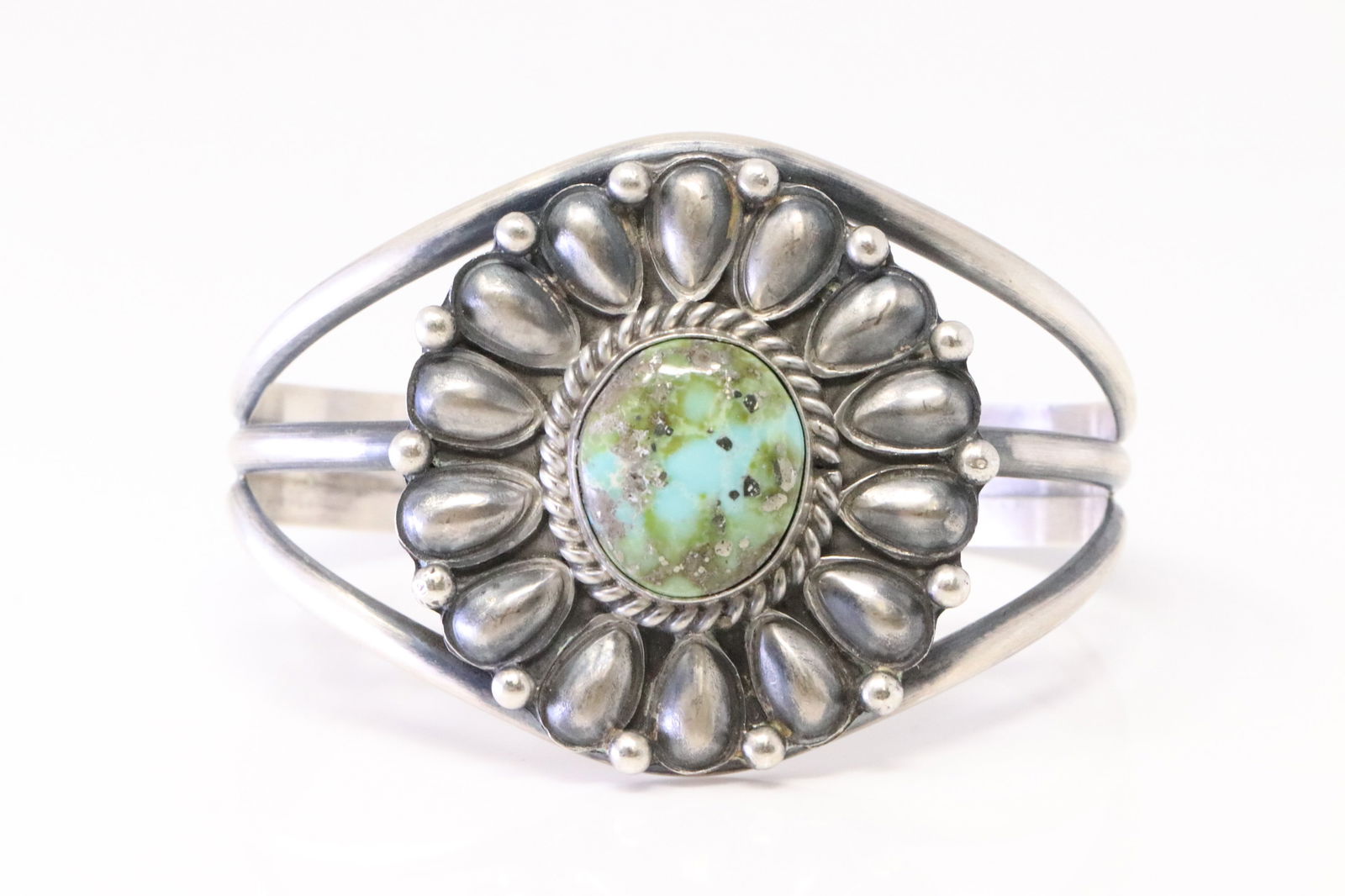 Native American Navajo Sterling Silver Turquoise Bracelet Cuff By Ray Delgarito. (1 of 4)