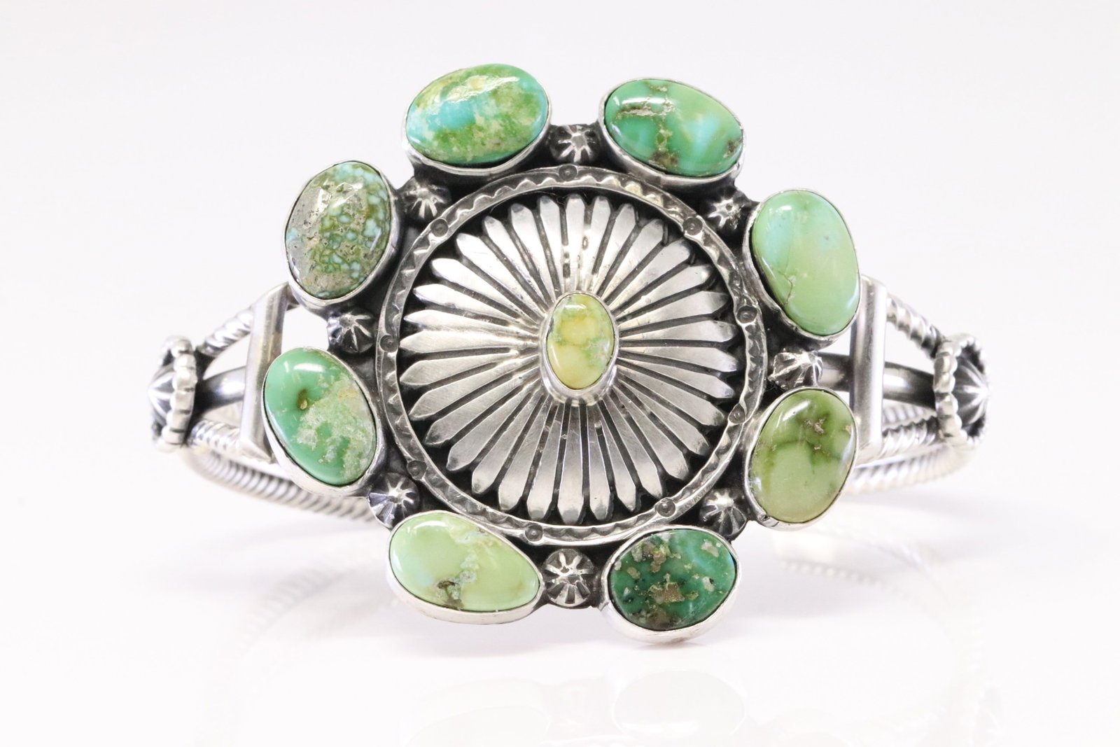 Native America Navajo Sterling Silver Turquoise Bracelet Cuff By Harry B.Yazzie. (1 of 4)