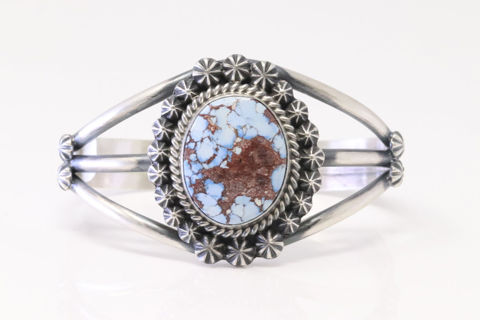 Native America Navajo Sterling Silver Golden Hills Turquoise Bracelet Cuff By Ray Delgarito. (1 of 4)